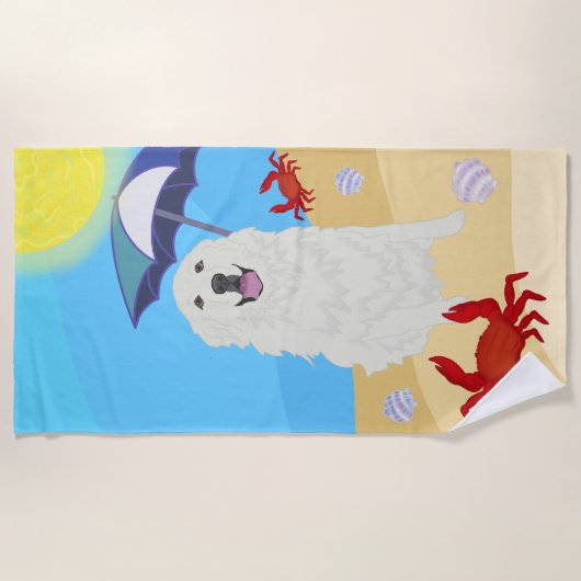 Grote Pyreneeën Beach Towel Strandlaken (Voorkant)