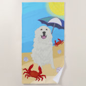 Grote Pyreneeën Beach Towel Strandlaken (Voorkant)