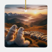 Grote Pyreneeën Begin van de dag Keramisch Ornament (Achterkant)