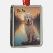 Grote Pyreneeën bij het meer Metalen Ornament (Rechts)