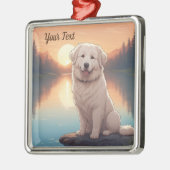 Grote Pyreneeën bij het meer Metalen Ornament (Links)