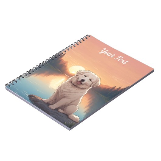 Grote Pyreneeën bij het meer Notitieboek (Linkerzijde)