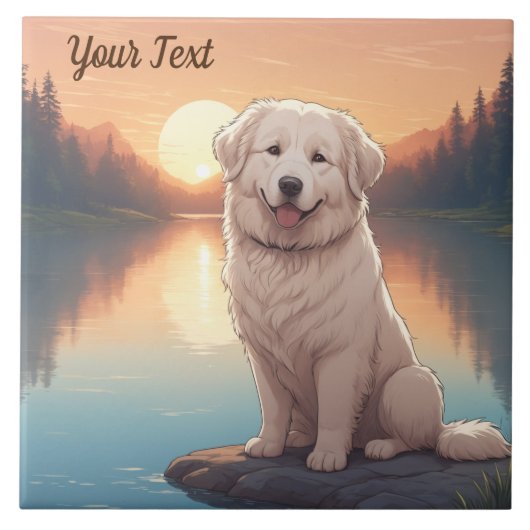 Grote Pyreneeën bij het meer Tegeltje (Voorkant)