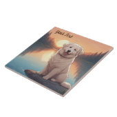 Grote Pyreneeën bij het meer Tegeltje (Zijkant)