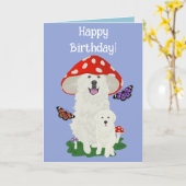 Grote Pyreneeën Birthday Kaart (Gele Bloem)