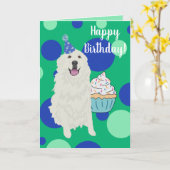 Grote Pyreneeën Birthday Kaart (Gele Bloem)