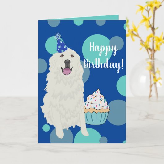  Grote Pyreneeën Birthday Kaart (Gele Bloem)