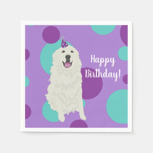  Grote Pyreneeën Birthday Servet (Voorkant)