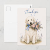 Grote Pyreneeën Bloemboeket Bedankt Briefkaart (Voorkant / Achterkant)