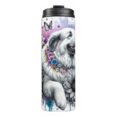 Grote Pyreneeën Bloemenversiering Thermosbeker (Voorkant)