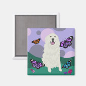 Grote Pyreneeën Butterfly Magneet (Voorkant / Achterkant)