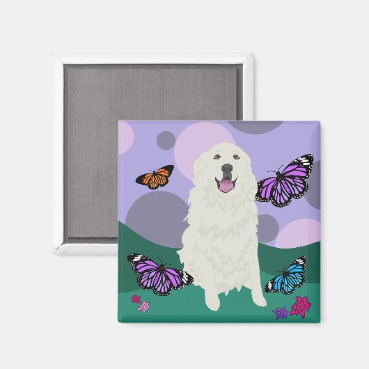  Grote Pyreneeën Butterfly Magneet (Voorkant / Achterkant)