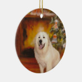 Grote Pyreneeën die op Santa wachten Keramisch Ornament (Rechts)