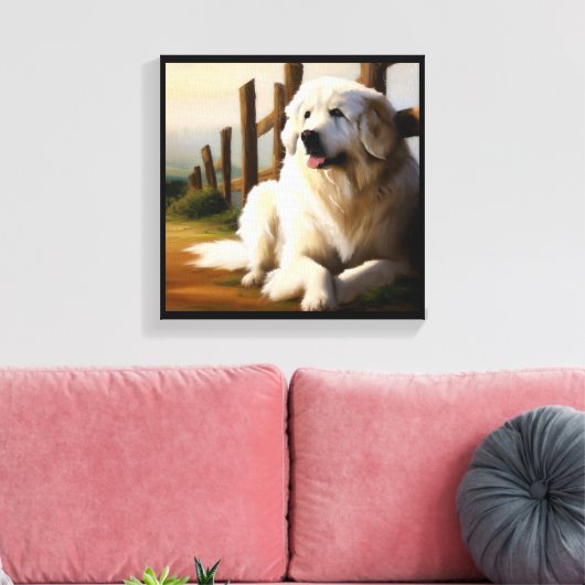 Grote Pyreneeën Dog Canvas Afdruk (Insitu (Woonkamer))
