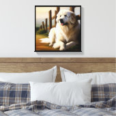 Grote Pyreneeën Dog Canvas Afdruk (Insitu (Slaapkamer))
