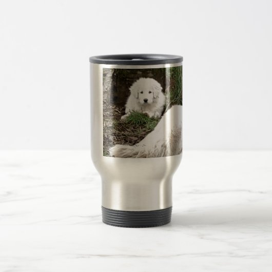 Grote Pyreneeën Dog en puppy Reisbeker (Center)