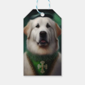 Grote Pyreneeën Dog in St. Patrick's Day Dress Cadeaulabel (Voorkant)
