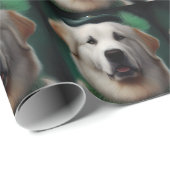 Grote Pyreneeën Dog in St. Patrick's Day Dress Cadeaupapier (Rol Hoek)