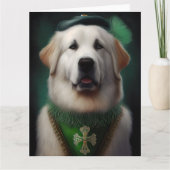 Grote Pyreneeën Dog in St. Patrick's Day Dress Kaart (Voorkant)