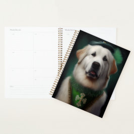Grote Pyreneeën Dog in St. Patrick's Day Dress Planner