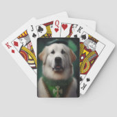 Grote Pyreneeën Dog in St. Patrick's Day Dress Pokerkaarten (Achterkant)