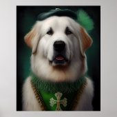 Grote Pyreneeën Dog in St. Patrick's Day Dress Poster (Voorkant)