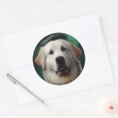 Grote Pyreneeën Dog in St. Patrick's Day Dress Ronde Sticker (Envelop)