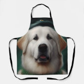 Grote Pyreneeën Dog in St. Patrick's Day Dress Schort (Voorkant)