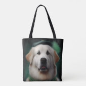 Grote Pyreneeën Dog in St. Patrick's Day Dress Tote Bag (Achterkant)