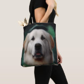 Grote Pyreneeën Dog in St. Patrick's Day Dress Tote Bag (Dichtbij)