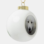 Grote Pyreneeën Dog Keramische Bal Ornament (Links)