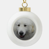 Grote Pyreneeën Dog Keramische Bal Ornament (Voorkant)