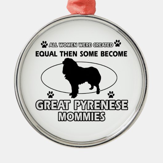 Grote Pyreneeën Dog-ontwerpen Metalen Ornament (Voorkant)