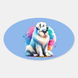 Grote Pyreneeën Dog Ovale Sticker