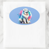Grote Pyreneeën Dog Ovale Sticker (Tas)