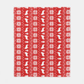 Grote Pyreneeën Dog Silhouettes kerstpatroon Fleece Deken (Voorkant)