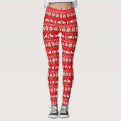 Grote Pyreneeën Dog Silhouettes kerstpatroon Leggings (Voorkant)