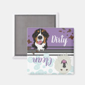 Grote Pyreneeën en Bernese Dirty/Clean Dishwasher Magneet (Voorkant / Achterkant)