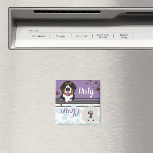 Grote Pyreneeën en Bernese Dirty/Clean Dishwasher Magneet (Insitu (Vaatwasser))
