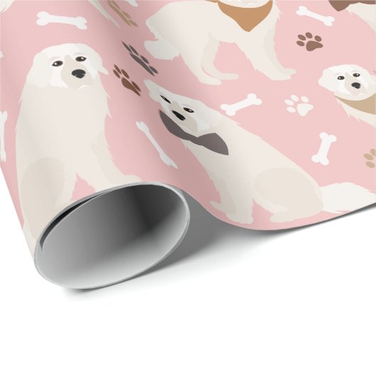 Grote Pyreneeën en Botten Verpakkingspapier Cadeaupapier (Rol Hoek)