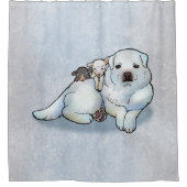 Grote Pyreneeën en lammeren Douchegordijn (Voorkant)