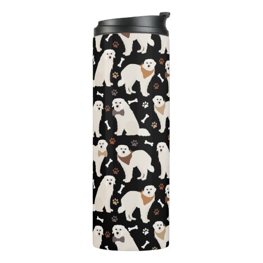 Grote Pyreneeën en thermische getumbler van Botten Thermosbeker (Gedraaid links)