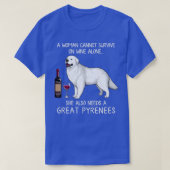Grote Pyreneeën en wijn Funny dog T-shirt (Design voorkant)