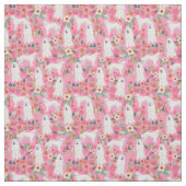 Grote Pyreneeën  floralen roze Stof (Swatch)