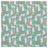 Grote Pyreneeën floralen turquoise Stof (Swatch)