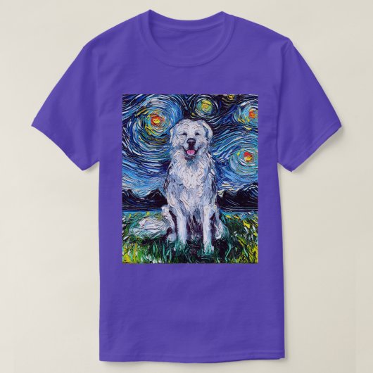 Grote Pyreneeën Full Version Sterrennacht Dog Art  T-shirt (Design voorkant)
