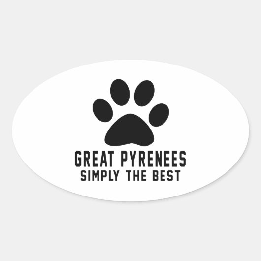 Grote Pyreneeën Gewoon de beste Ovale Sticker (Voorkant)