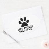 Grote Pyreneeën Gewoon de beste Ovale Sticker (Envelop)