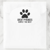 Grote Pyreneeën Gewoon de beste Ovale Sticker (Tas)