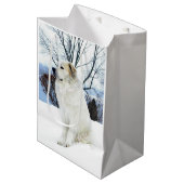 Grote Pyreneeën Gift Bag Medium Cadeauzakje (Voorkant Gekanteld)